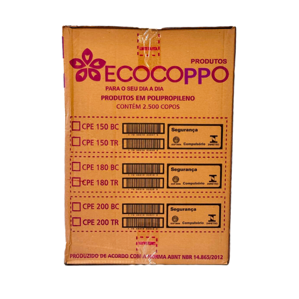 Copo Descartável Plástico 180ml PP – Pacote c/100 Unidades – EcoCoppo (Caixa com 2500 Copos, 25x100) - Image 2