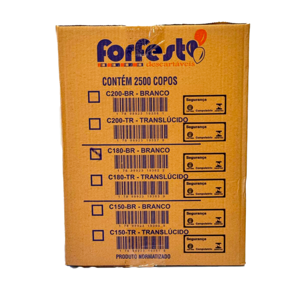 Copo Descartável 50ml – Tira c/100 – Forfest Branco (Caixa com 50 Tiras = 5000 Copos) - Image 2
