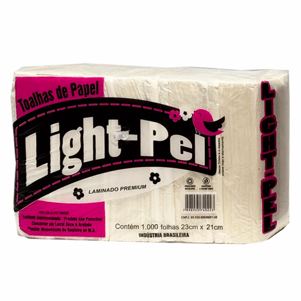 Toalha Interfolhas Ext. LX Laminado 20x21cm – Pacote c/1000 folhas (Light-Pel) - Image 2