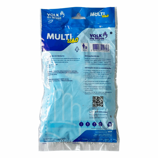 Luva de Látex Multiuso Volk - Azul CA 10695 Tamanho P - Image 2
