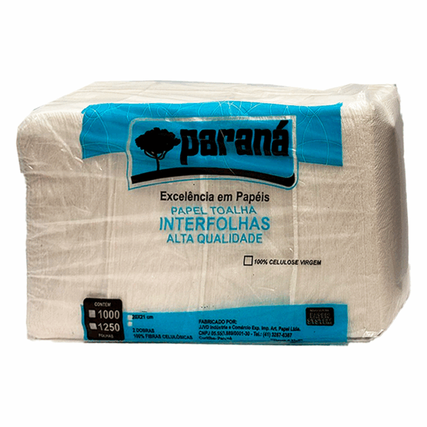 Papel Toalha Interfolhas 100% Celulose 20x21cm c/1000 – Paraná (Embalagem Transparente, Pacote) - Image 2