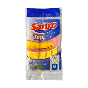 84- LUVA LATEX SANRO TOP FORRADA AMARELA 'M' FORRADA